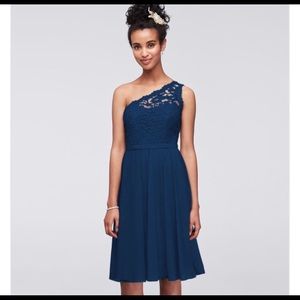 David’s Bridal Navy Bridesmaid Dress